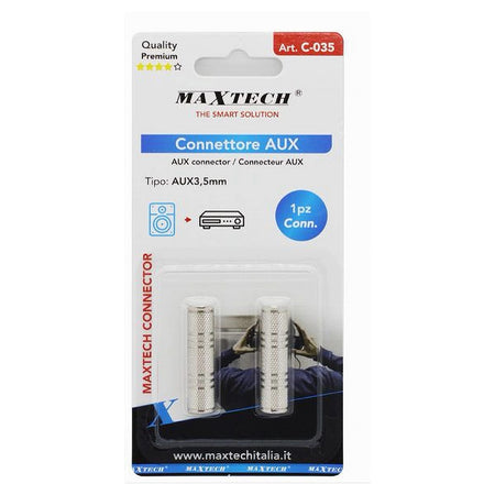 Connettore Aux 3.5mm Adattatore Femmina/femmina Stereo Audio Accoppiatore C-035