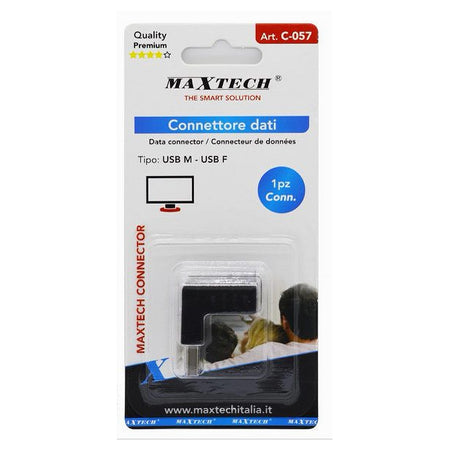 Connettore Dati Adattatore Usb Maschio- Usb Femmina Ad Angolo 90° Prolunga C-057
