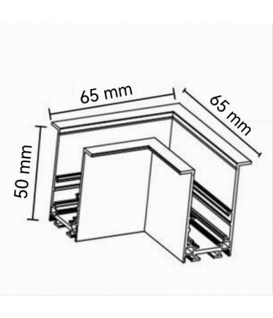 Connettore Giunto Angolare Curva Nero Per Binario Magnetico 48v Accessori Tk670-l