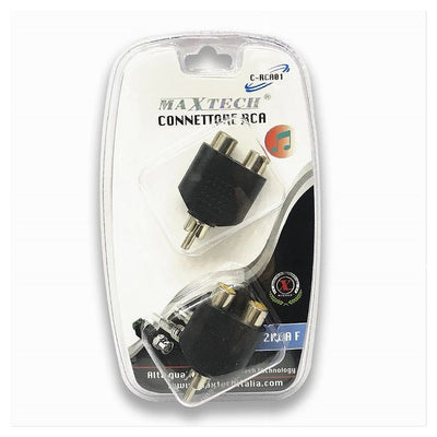 Connettore Rca Adattatore Audio Con Spina Rca Maschio A 2 Rca Femmina C-rca01
