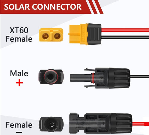 Connettore Solare Adattatore XT60 per Collegamento dei Pannelli Solari 12AWG
