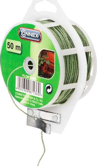 CONNEX---FILO-PER-GIARDINAGGIO-IN-FERRO-PLASTIFICATO-VERDE-SU-DISPENCER---50-MT.
