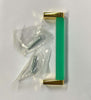CONNEX---MANIGLIA-IN-VETRO-VERDE-CON-ANGOLARI-ORO-INTERASSE-96MM