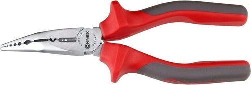 CONNEX---PINZA-A-BECCHI-TONDI-SEMI-INCLINATI-A-35°---MANICI-IN-BIMATERIALE-ROSSO/GRIGIO