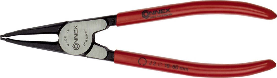 CONNEX---PINZE-A-BECCHI-DRITTI-PER-ANELLI-SEEGER-INTERNI-180MM---MANICI-ROSSI-FINITURA-NERA