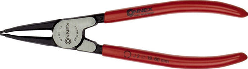 CONNEX---PINZE-A-BECCHI-DRITTI-PER-ANELLI-SEEGER-INTERNI-180MM---MANICI-ROSSI-FINITURA-NERA