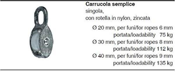 Connex,-DY270521,-Carrucola-semplice-singola,-con-rotella-in-nylon,-zincata-diam.-30mm