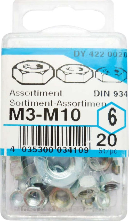 CONNEX-MASIDEF---ASSORTIMENTO-20-DADI-ESAGONALI-ZINCATI-M3---M10