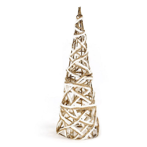 Albero di Natale cono bianco con luci a led Color Oro decorazione natalizia