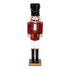 Schiaccianoci natalizio colore Rosso con strumento musicale decorazione natalizia h 38 cm
