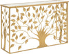 Console-albero-struttura-in-metallo-e-legno-MDF-con-ripiano-in-vetro-per-interni