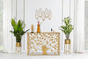 Console-albero-struttura-in-metallo-e-legno-MDF-con-ripiano-in-vetro-per-interni