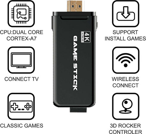 CONSOLE GAME STICK 3000 in 1 VIDEOGIOCHI ULTRA HD 4K HDMI 2 CONTROLLER JOYSTICK Giochi e giocattoli/Elettronica per bambini/Console portatili Zencoccostore - Formia, Commerciovirtuoso.it