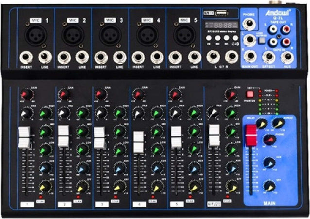 Console Missaggio Mixer Professionale 7 Channel Mixing Serie Usb Bluetooth Q-7l Strumenti Musicali/Attrezzature per DJ e VJ/Mixer per DJ Trade Shop italia - Napoli, Commerciovirtuoso.it