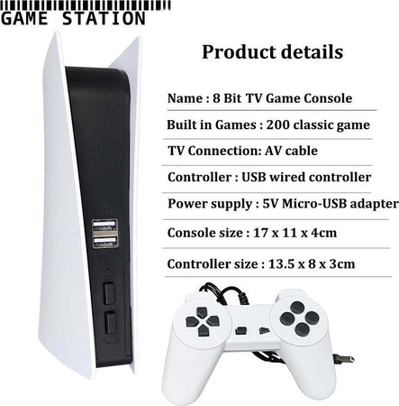 Console Retro Game Station 5 Usb 200 Lettore Giochi Classici 8 Bit Gs5 Uscita Av Giochi e giocattoli/Elettronica per bambini/Console portatili Trade Shop italia - Napoli, Commerciovirtuoso.it