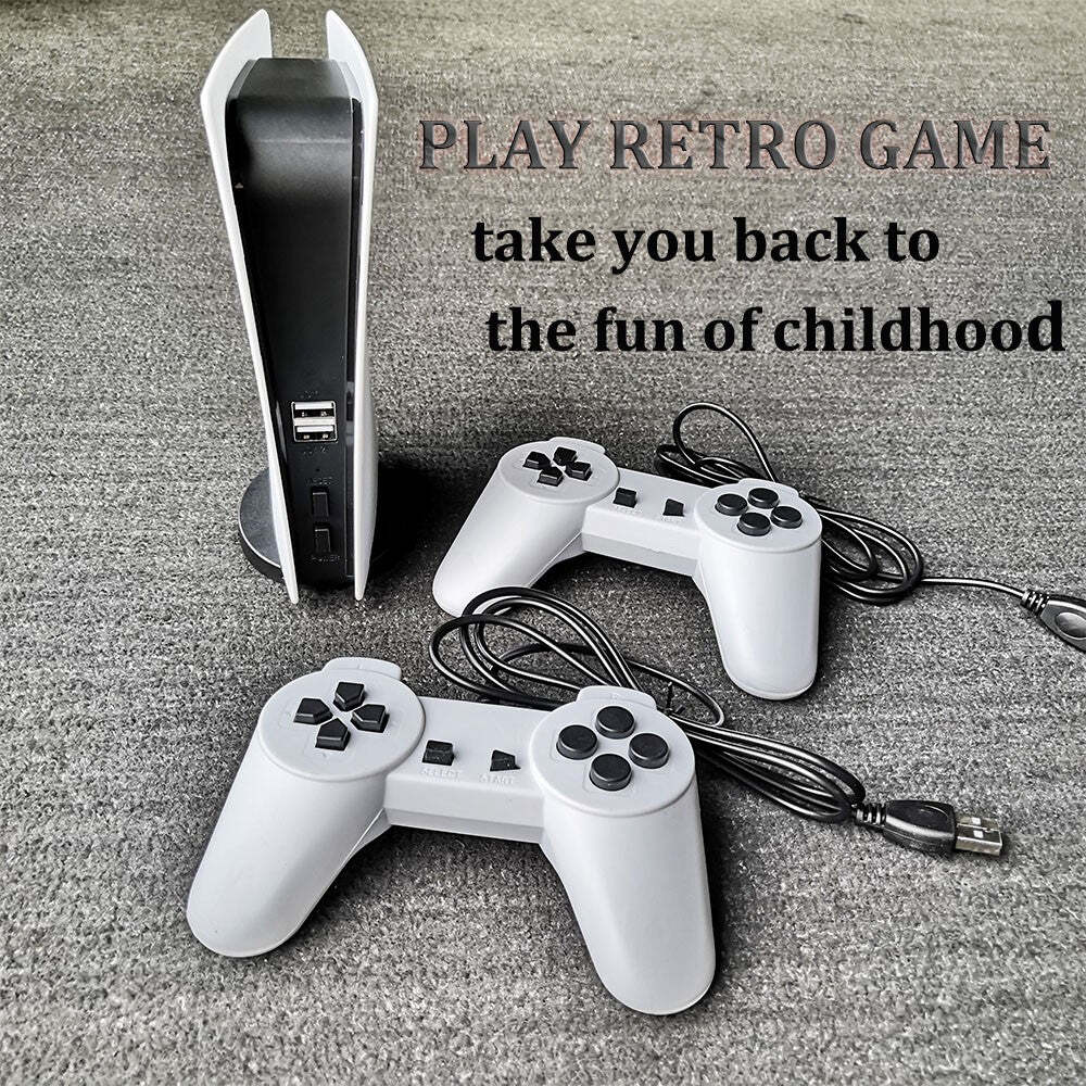Console Retrò Con 200 Giochi Integrati - Stazione Di Gioco Con 2 Controller USB, Uscita AV Per TV, Bianca, Per Bambini E Adulti