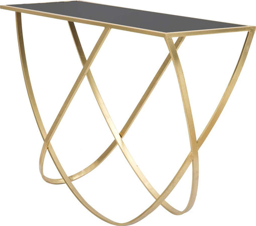 Console-ring-struttura-in-ferro-color-oro-e-vetro-per-interni