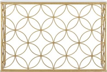 Console-struttura-in-metallo-color-oro-e-ripiano-in-marmo-per-interni
