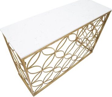 Console-struttura-in-metallo-color-oro-e-ripiano-in-marmo-per-interni
