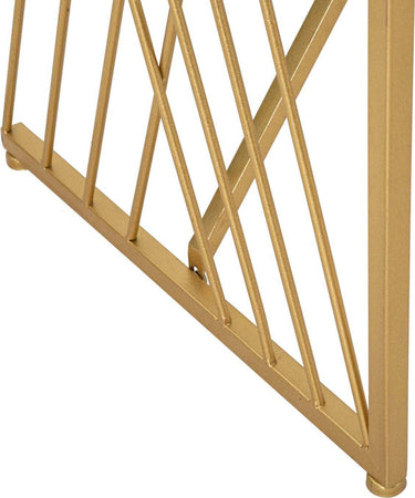 Console-struttura-in-metallo-e-legno-MDF-con-ripiano-in-vetro-per-interni