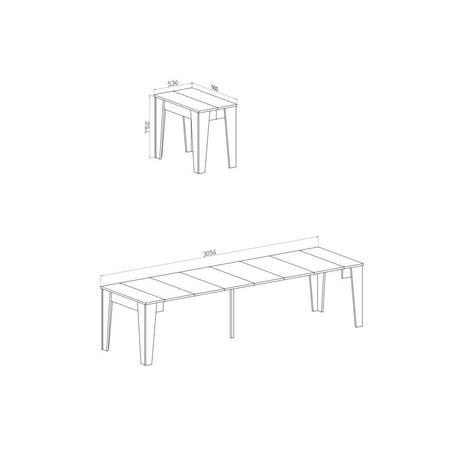 Consolle allungabile Petra con 6 allunghe colore bianco rustika