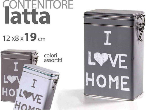 Contenitore Scatola In Latta Rettangolare Multiuso I Love Home 19x12x8cm 710469 Casa e cucina/Organizzazione interni/Contenitori e barattoli da cucina/Vasetti e barattoli per conserve/Barattoli Trade Shop italia - Napoli, Commerciovirtuoso.it