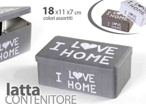 Contenitore Scatola Latta Multiuso 18x11x7cm I Love Home Colori Assortiti 710483 Casa e cucina/Organizzazione interni/Contenitori e barattoli da cucina/Vasetti e barattoli per conserve/Barattoli Trade Shop italia - Napoli, Commerciovirtuoso.it
