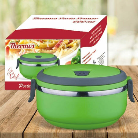 Contenitore Termico Porta Pranzo Alimenti Plastica Acciaio Inox Thermos 600 Ml Casa, arredamento e bricolage > Cucina > Thermos e Shaker Trade Shop italia - Napoli, Commerciovirtuoso.it