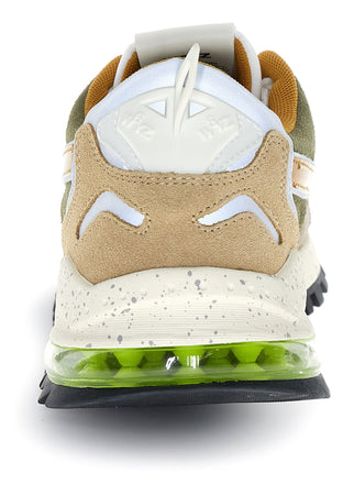 W6YZ Sneaker Uomo BREEZE 3-M in Suede e Tessuto Tecnico Taupe Militare Zucca