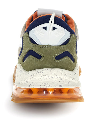 W6YZ Breeze 3-M Sneakers Uomo in Suede e Nylon Multicolor Militare Azure Taupe