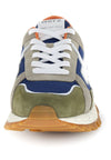 W6YZ Breeze 3-M Sneakers Uomo in Suede e Nylon Multicolor Militare Azure Taupe