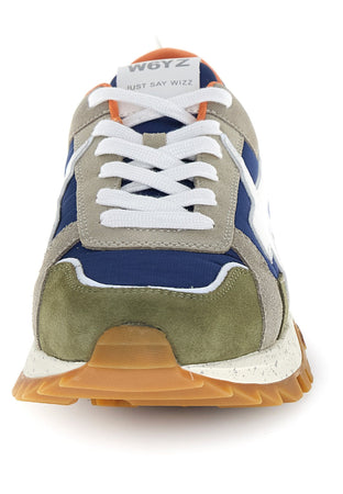 W6YZ Breeze 3-M Sneakers Uomo in Suede e Nylon Multicolor Militare Azure Taupe