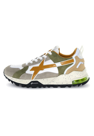 W6YZ Sneaker Uomo BREEZE 3-M in Suede e Tessuto Tecnico Taupe Militare Zucca