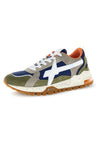 W6YZ Breeze 3-M Sneakers Uomo in Suede e Nylon Multicolor Militare Azure Taupe