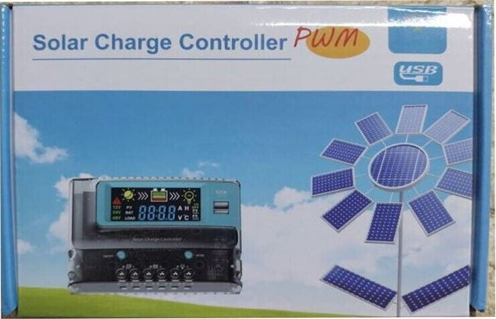 Controller-Regolatore-30A-40A-60A-Carica-Batteria-pannello-Solare-12V/24V-PWM-2-USB
