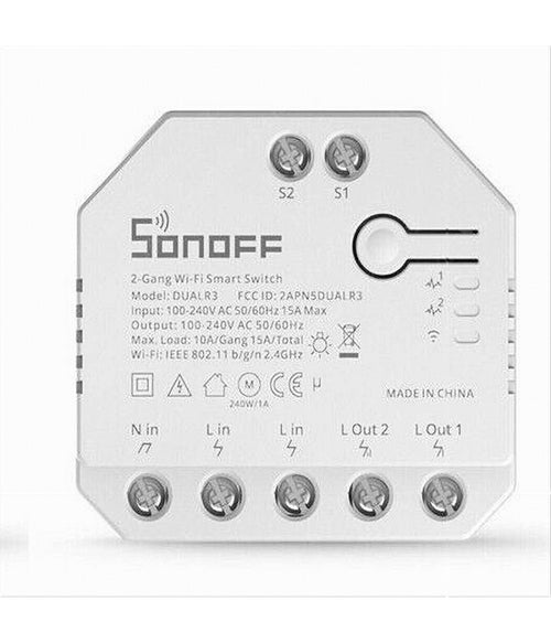 Controllo Vocale Wifi Alexa Google Home 2 Canali Domotica Sonoff Dual R3