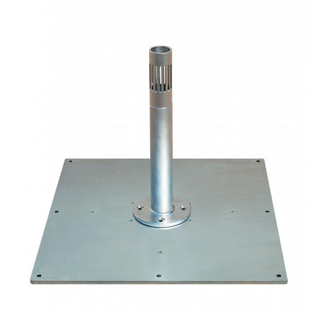 Base contropiastra per fissaggio a terra per ombrelloni a palo laterale in acciaio zincato "Made In Italy"