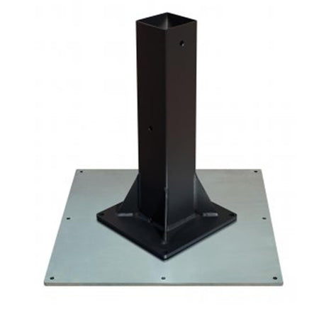 Base contropiastra per fissaggio a terra per ombrelloni a palo laterale in acciaio zincato "Made In Italy"