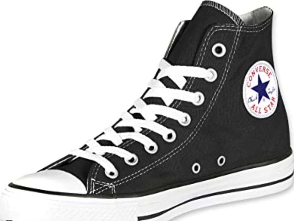 Converse All Star Alte Scarpe Uomo Donna Nere In Tessuto Converse