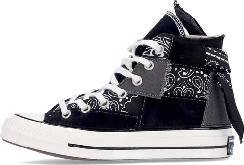 CONVERSE-Scarpa-Alta-Uomo-Chuck-70-Canvas-Ltd-Black-Paisley-Patchwork-da-uomo