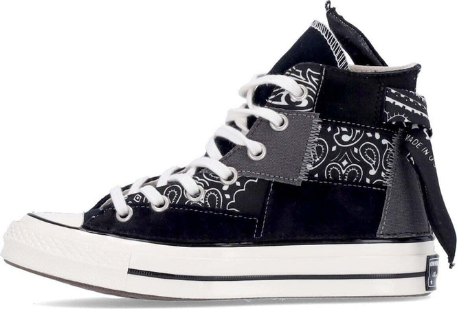 CONVERSE-Scarpa-Alta-Uomo-Chuck-70-Canvas-Ltd-Black-Paisley-Patchwork-da-uomo