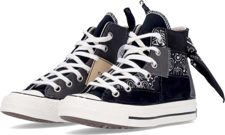 CONVERSE-Scarpa-Alta-Uomo-Chuck-70-Canvas-Ltd-Black-Paisley-Patchwork-da-uomo