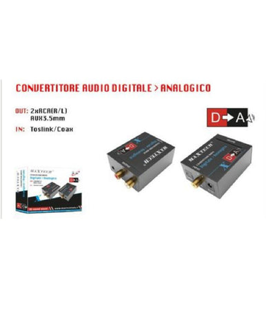 Convertitore Unidirezionale Audio Da Digitale Coassiale A Analogico L/r Maxtech Dk-201
