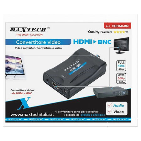 Convertitore Video Da Hdmi A Bnc Adattatore Segnale Audio Pal/ntsc 480p Chdmi-bn