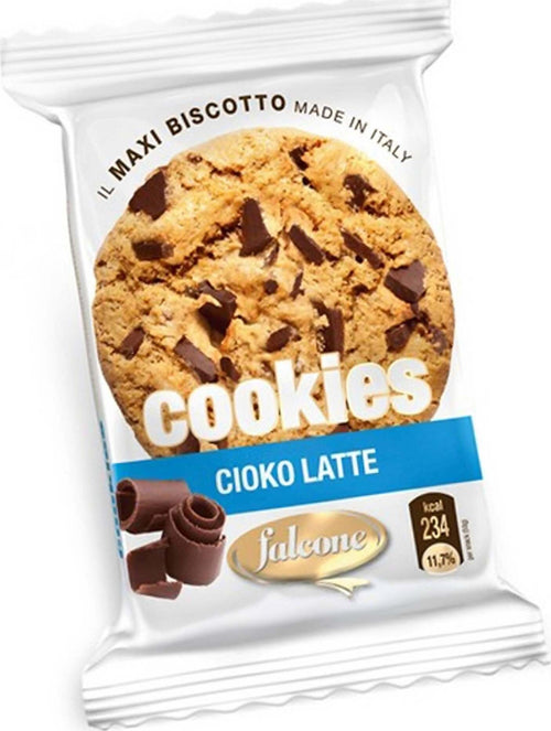 Cookies Cioko Latte Dolciaria Falcone Monoporzione 50 Gr. Biscotto con Scaglie Di Cioccolato Cookie Imbustato Singolarmente Senza olio di palma Made in Italy Alimentari e cura della casa/Pasticceria e prodotti da forno/Biscotti/Con gocce di cioccolato Non solo alimenti - Albano Laziale, Commerciovirtuoso.it