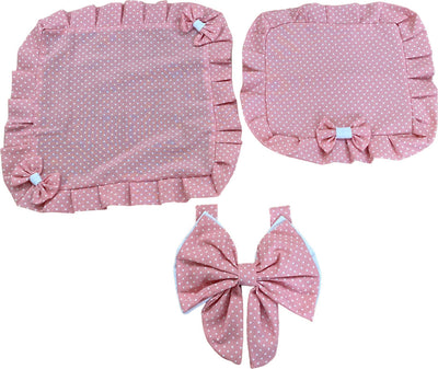 Coordinato cucina di stoffa rosa con fiocchi e pois bianchi Fai da te/Pitture trattamenti per pareti e utensili/Strumenti per carta da parati e posa carta da parati/Bordi per carta da parati Led Mall Home - Napoli, Commerciovirtuoso.it