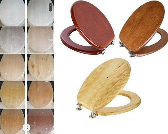 Coperchio-per-WC-sedile-copri-copriwater-LEGNO-cerniere-acciaio-universale-cesso