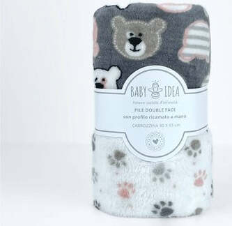 Coperta-carrozzina-Baby-Idea-PFCO-Orso-Grigio