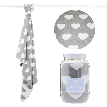 Coperta Cotone Bambino Cambrass 80x100 Love Grigio