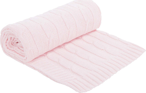 Coperta lavorata a maglia Rosa Chiaro Casa e cucina/Tessili per la casa/Biancheria per culle e lettini/Coperte e copertine/Coperte La Casa Del Bebè - Napoli, Commerciovirtuoso.it
